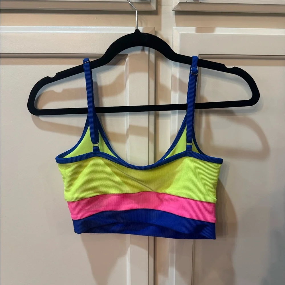 Beach Riot Neon Blue and Pink Activewear Set - Picture 3 of 7